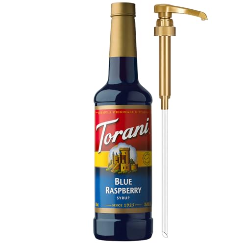 Torani Blue Raspberry Syrup for Drinks, Flavoring for Iced Tea, Lemonade, and Sodas, Pump...