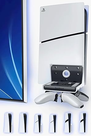 TotalMount Wall Mount for All PS5 Models – Bonus: Holds Two Controllers (Compatible with...