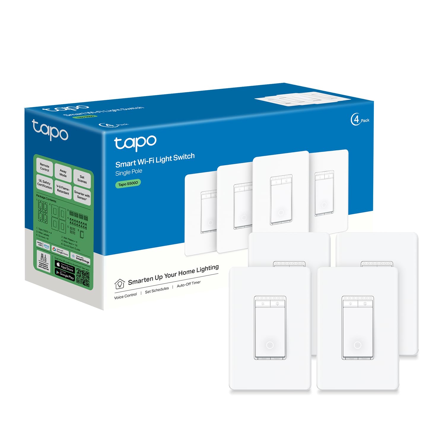 TP-Link Tapo Smart Dimmer Switch, Single Pole, Neutral Wire Required, 2.4GHz Wi-Fi Light...