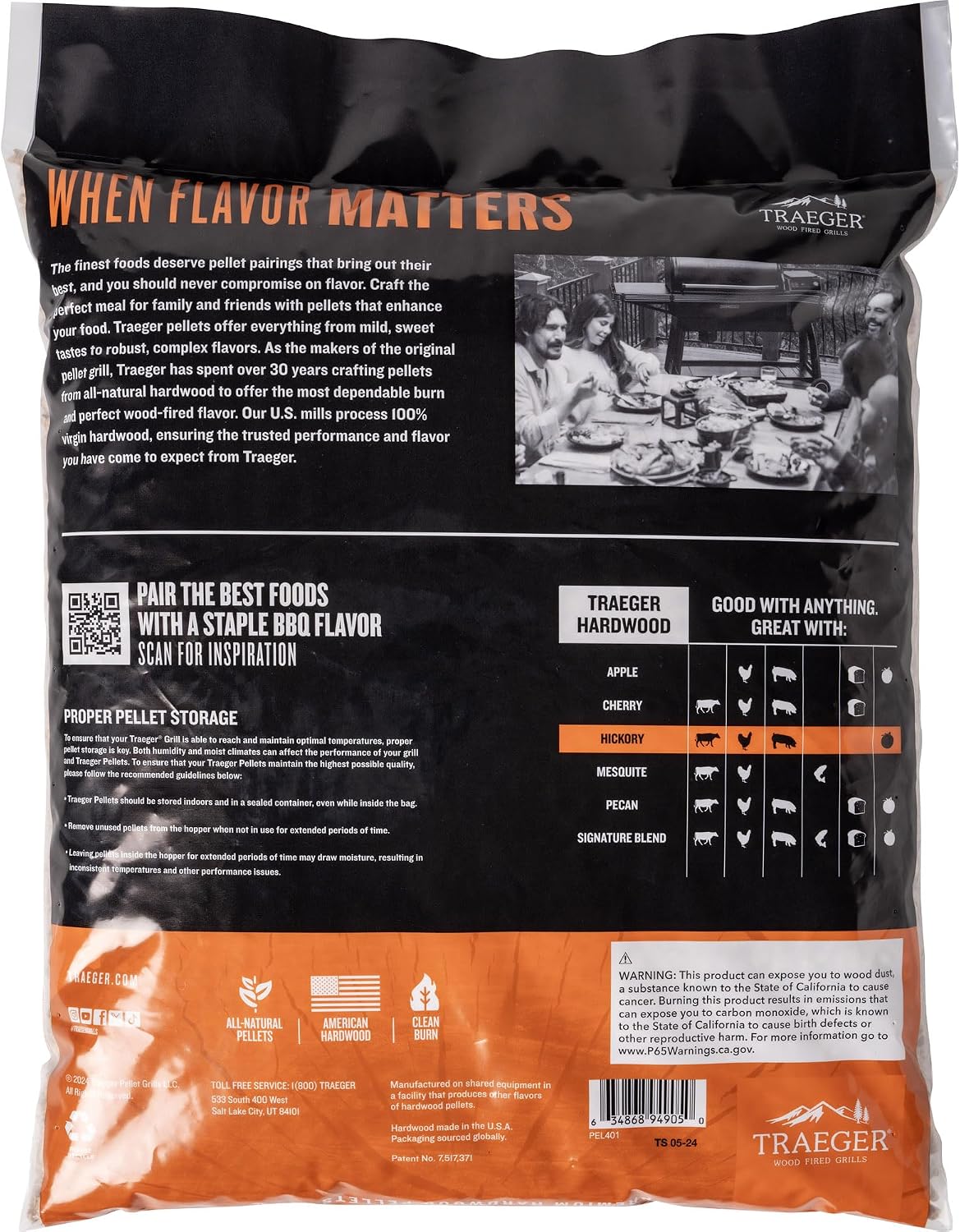 Traeger Grills Hickory 100% All-Natural Wood Pellets for Smokers and Pellet Grills, BBQ... image
