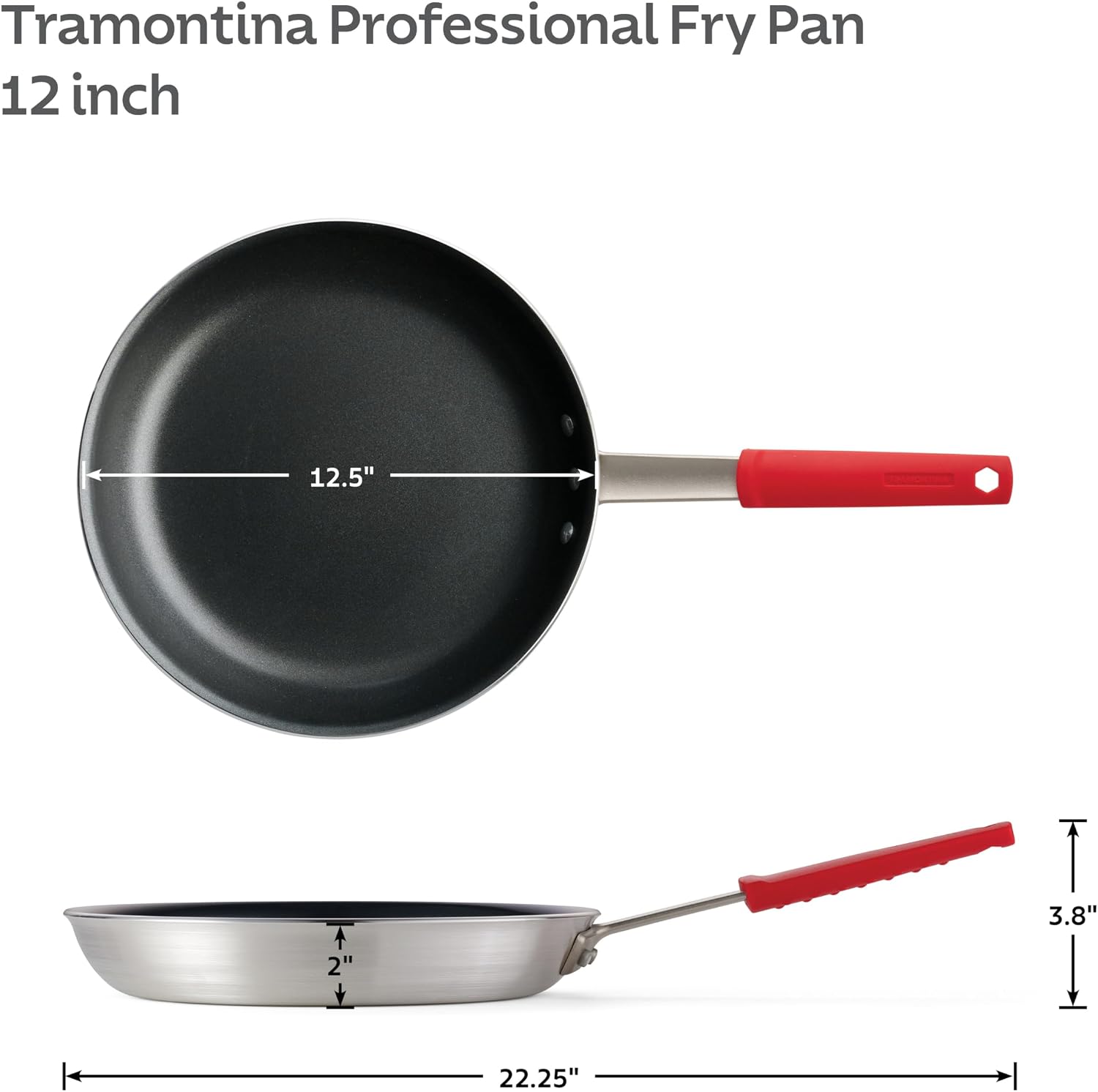 Tramontina Professional 12-Inch Non Stick Large Frying Pan, Heavy-Gauge Aluminum Skillet... image