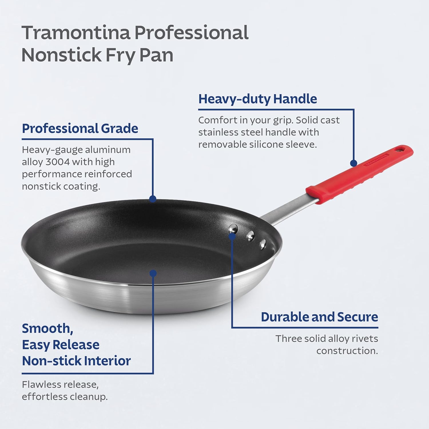 Tramontina Professional 12-Inch Non Stick Large Frying Pan, Heavy-Gauge Aluminum Skillet... image