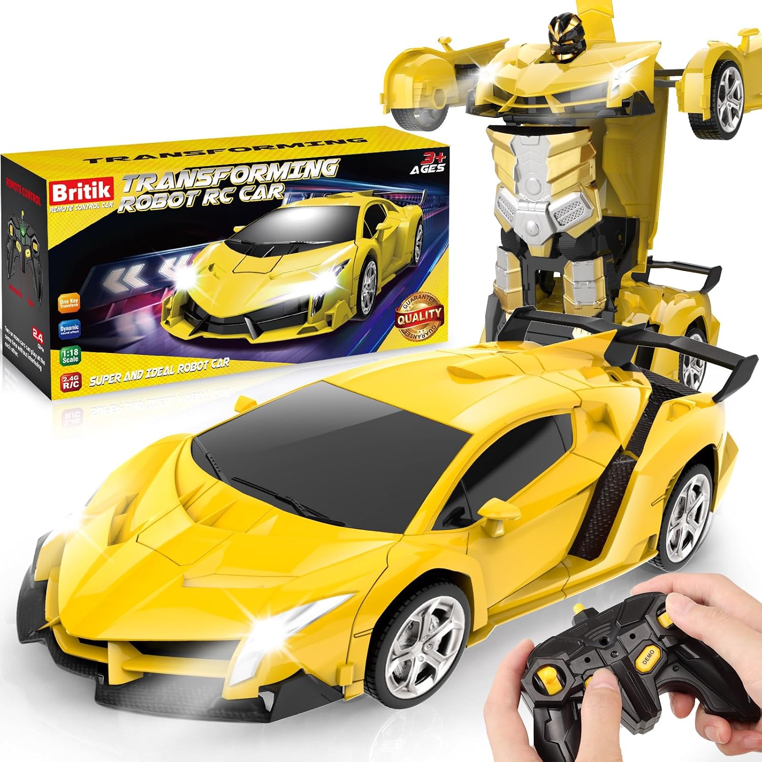 Transform Remote Control Car Toy for Kids 4 5 6 7 8, Remote Control Car for Boys 4-7...