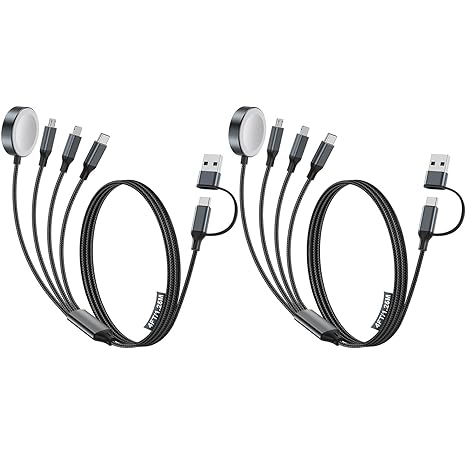 Travel Essentials,Multi Charging Cable for Apple Watch Charger/iPhone Charger/Samsung...