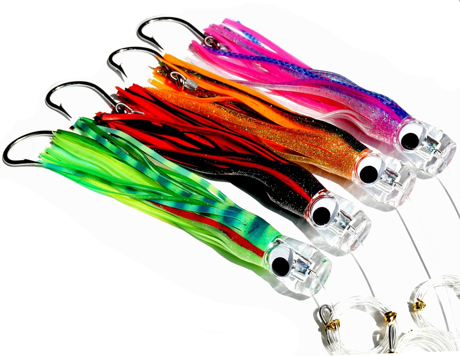 Trolling Skirt Tuna Lures Set of 8 inch/9 inch/11 inch for Mahi Marlin Dolphin Wahoo Shark...