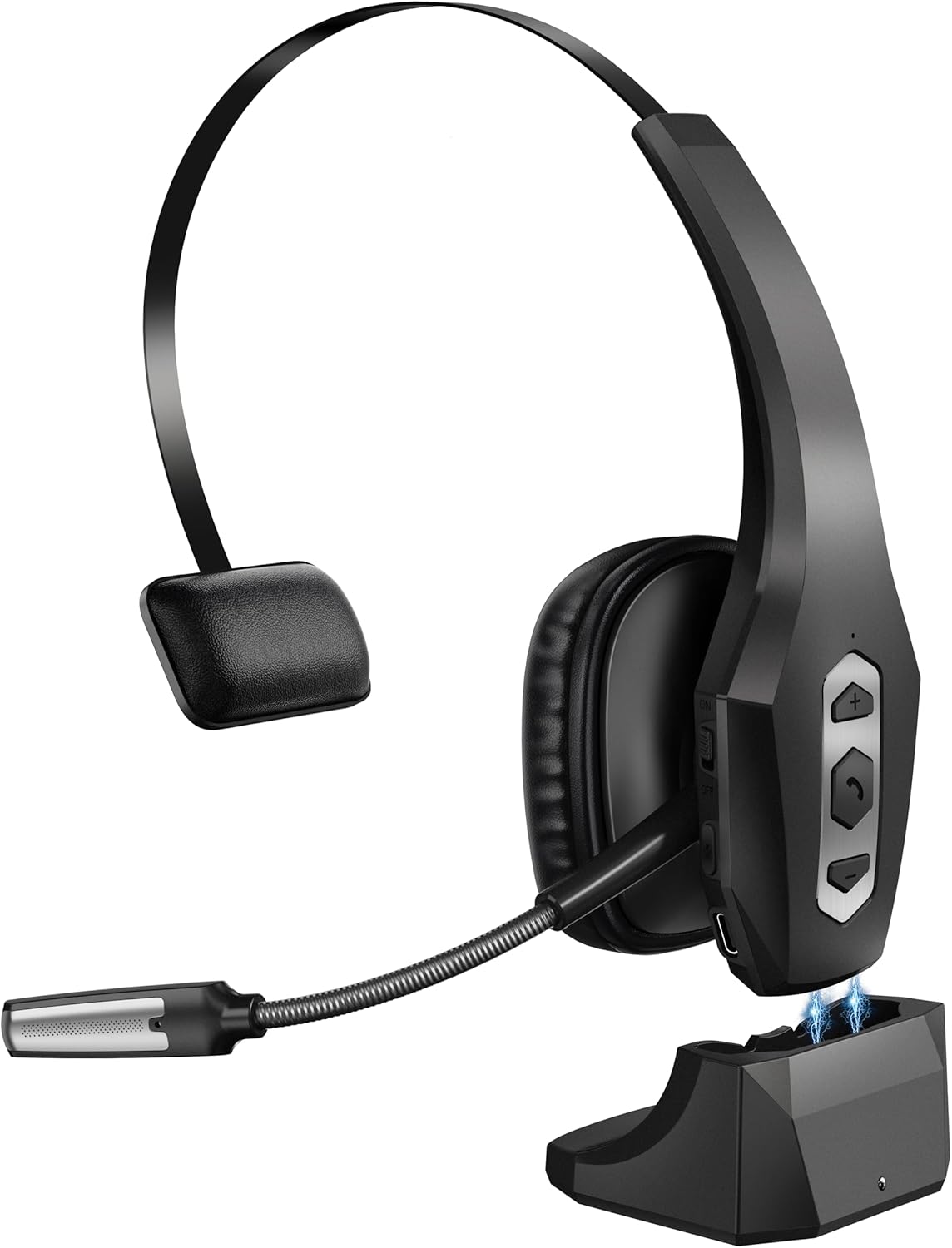 Trucker Bluetooth Headset with Charging Base, Wireless Hands-Free Headset with Noise...