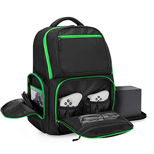Trunab Travel Backpack Compatible with Xbox Series X Carrying Case Game Storage Bag with 2...
