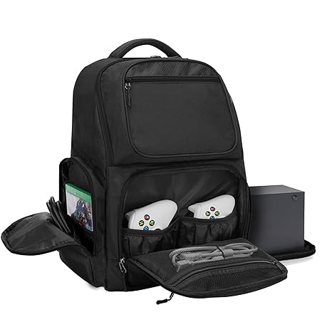 Trunab Travel Backpack Compatible with Xbox Series X Carrying Case Game Storage Bag with...