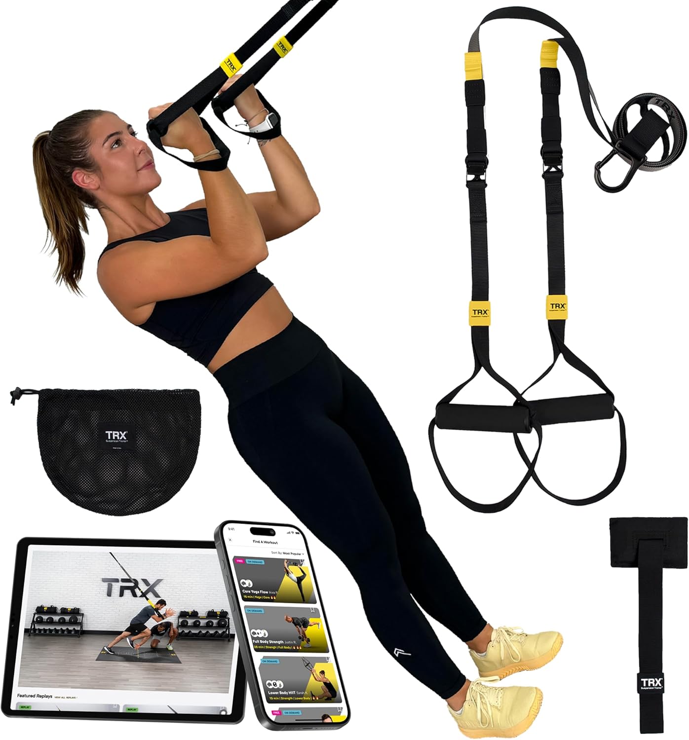TRX GO Suspension Trainer, At Home, Portable Gym Workout, For Strength Training, Full Body...