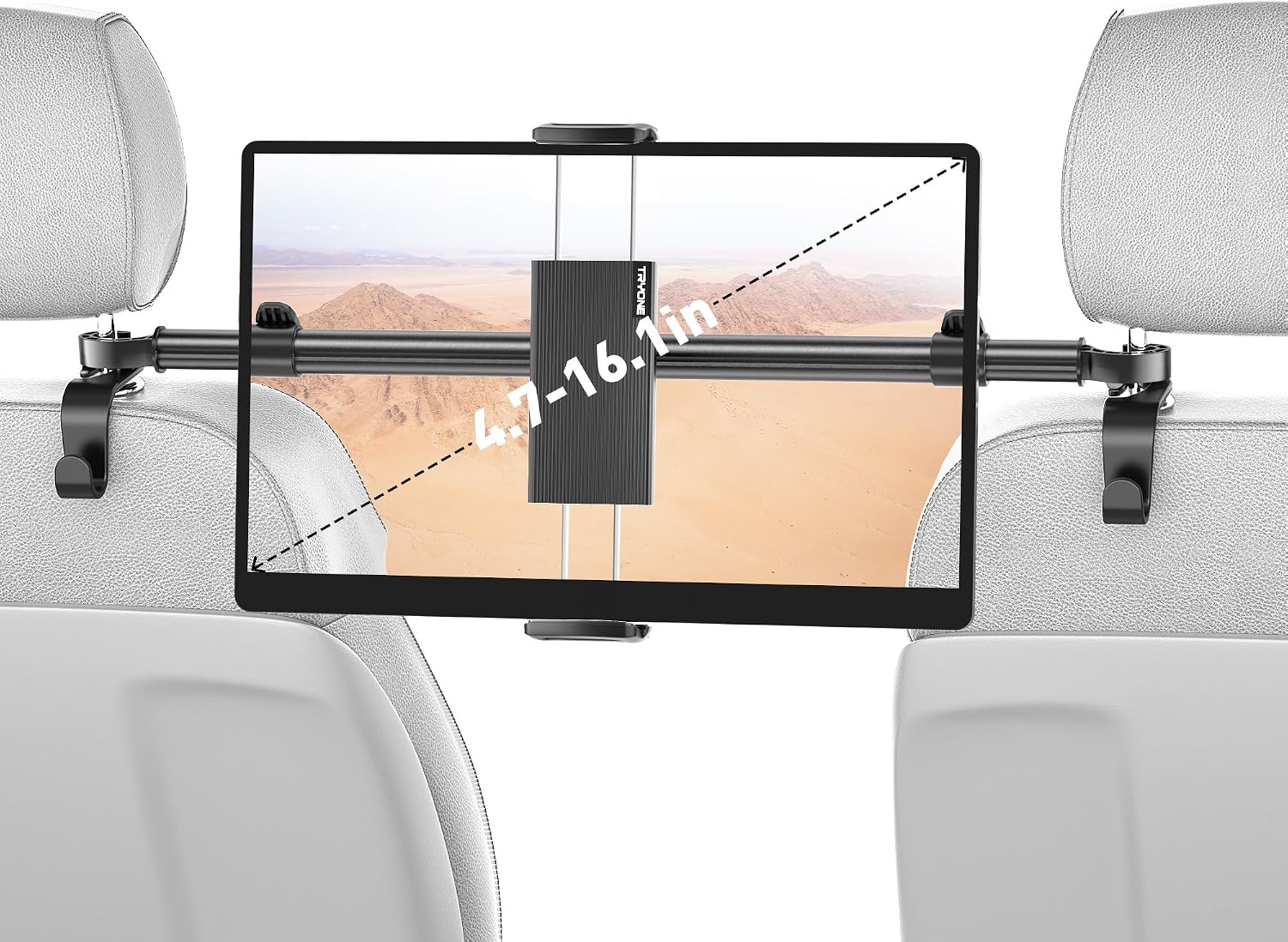 Tryone Car Tablet Holder Mount for iPad: Headrest Tablet Stand for Car Back Seat Compatible...