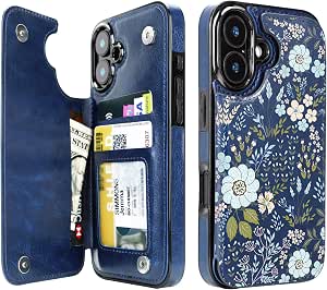 uCOLOR for iPhone 16 Wallet Case with Card Holder, PU Leather RFID Blocking iPhone 16 Case...