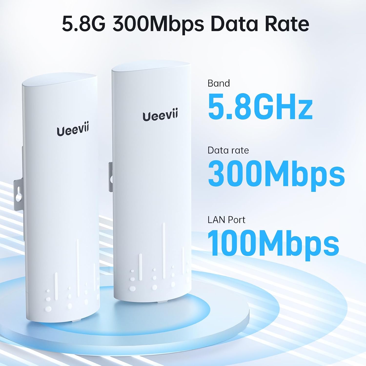 UeeVii CPE450 Wireless Bridge and WR3000K WiFi Router Kit, 5.8G 3KM Point to Point Wireless... image
