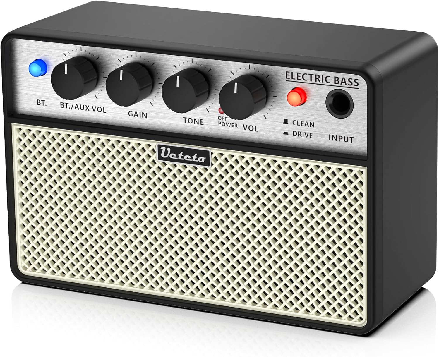 Ueteto 10W Mini Bass Amp | Portable, Rechargeable, Bass Guitar Practice Amplifier, Clean and...