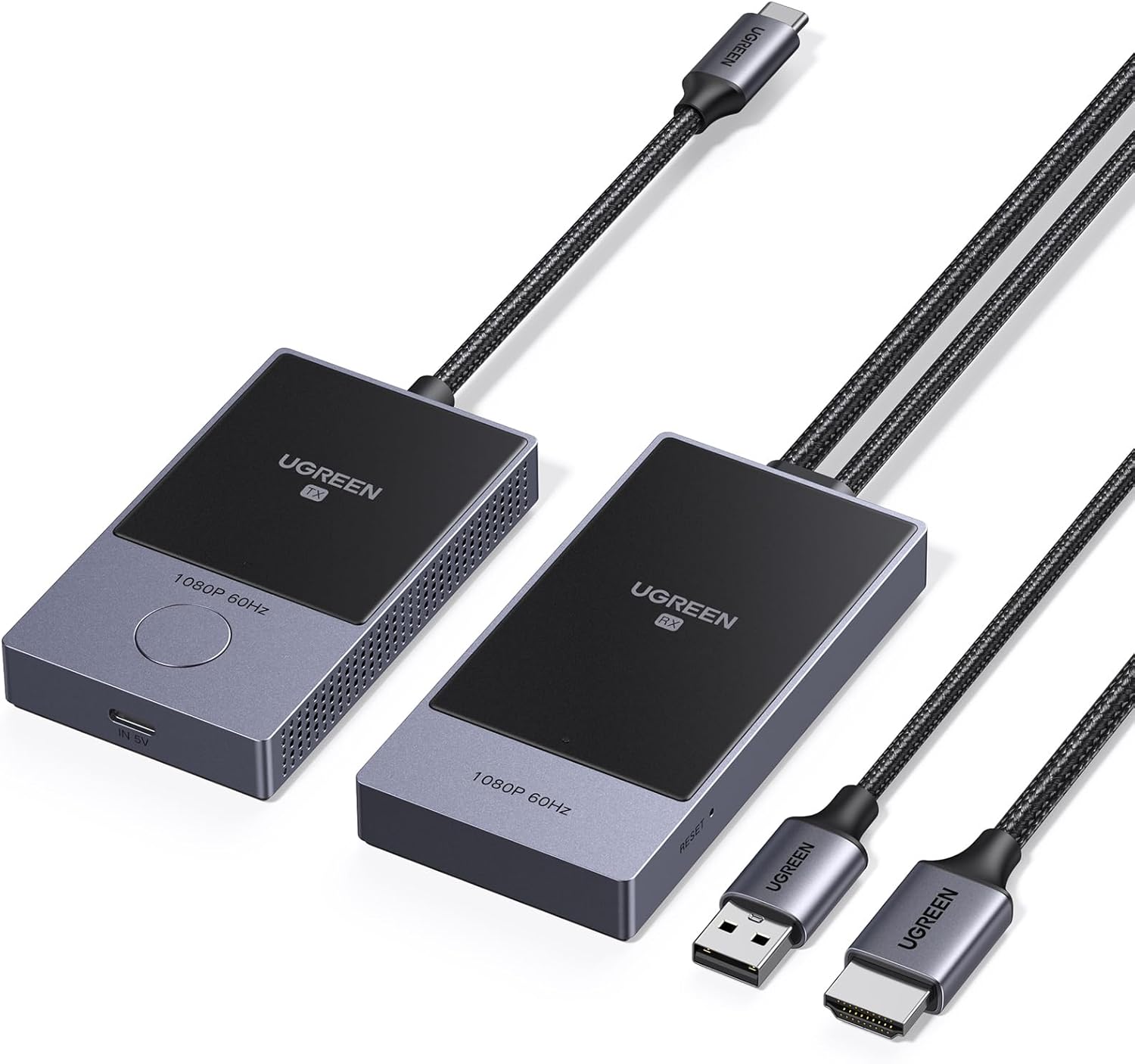 UGREEN Wireless USB C Transmitter and HDMI Receiver Type-C to HDMI 1080P@60Hz 5G Wi-Fi...