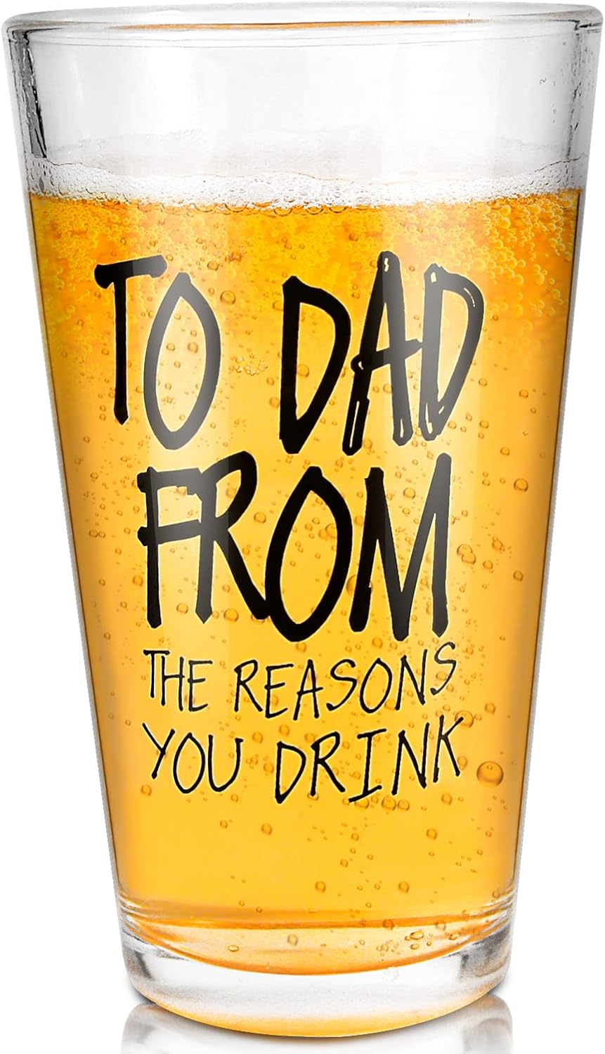 Ulrhpc Dad Gifts from Daughter Christmas Stocking Stuffers 16 OZ Beer Glass | Birthday...