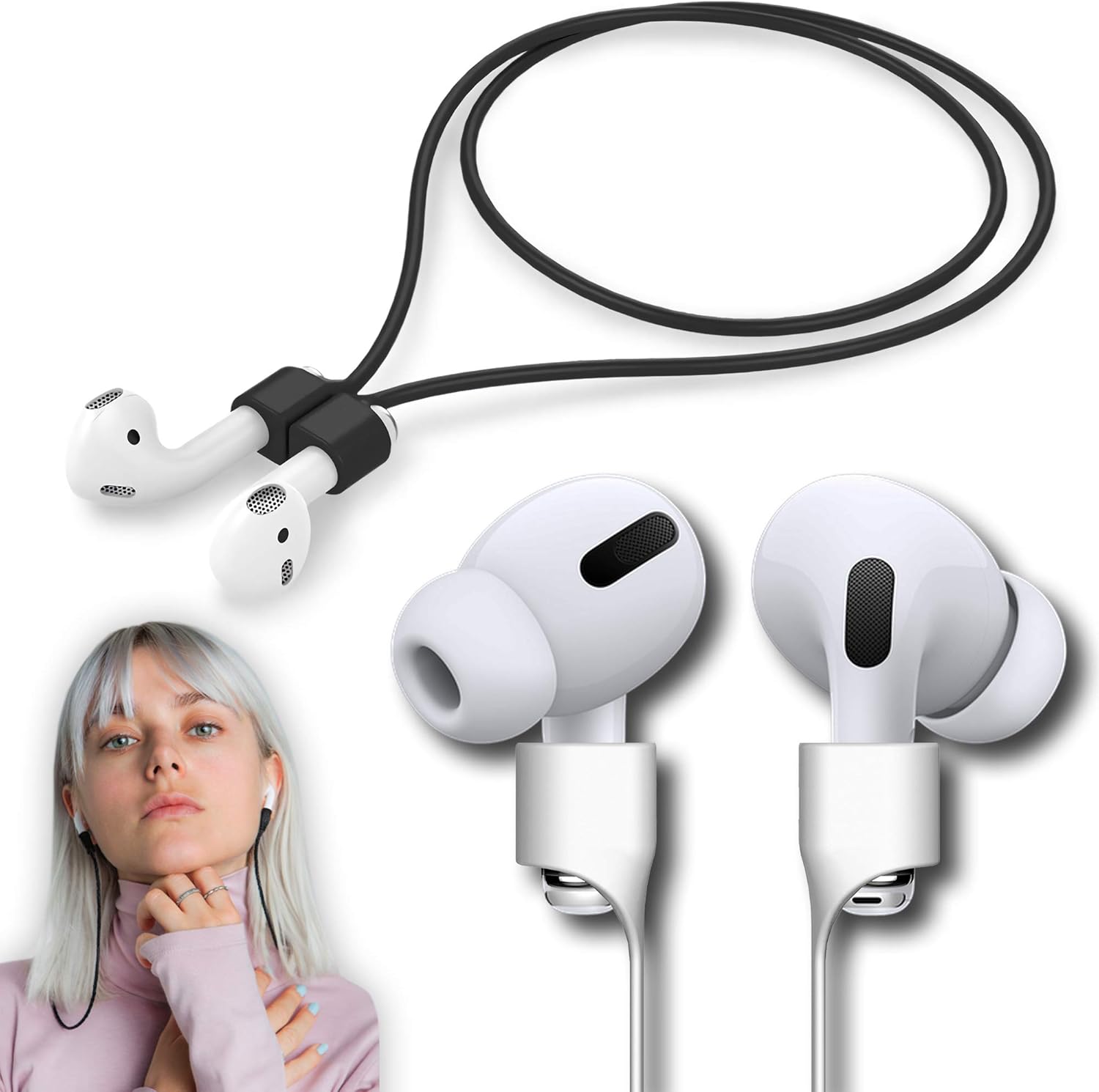 Ultra Strong Magnetic Airpod Pro Strap Anti-Lost Cord Sports Lanyard Compatible with Airpods...