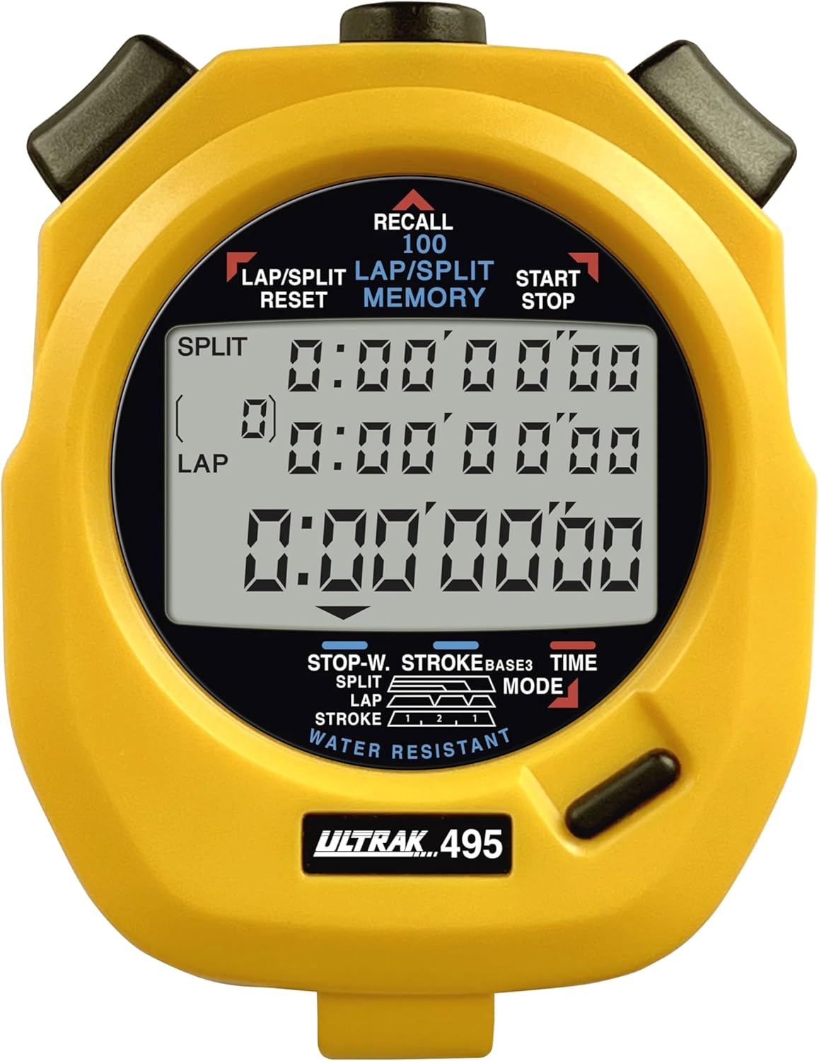 Ultrak 100 Lap Memory Timer, Yellow