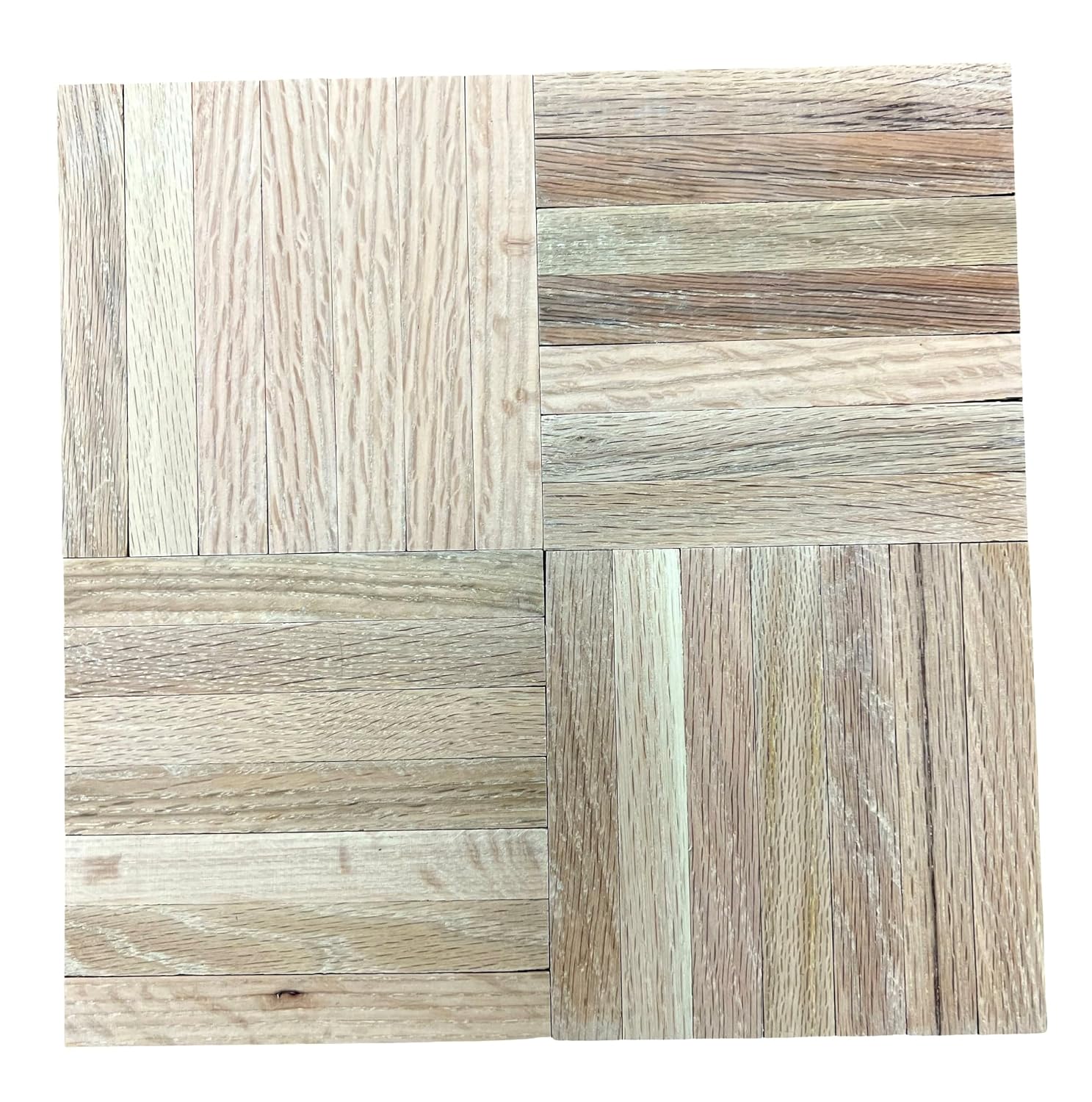 Unfinished 7-Slat Red Oak Parquet 12" X 12" X 5/16" - 20 sq.ft. per Box
