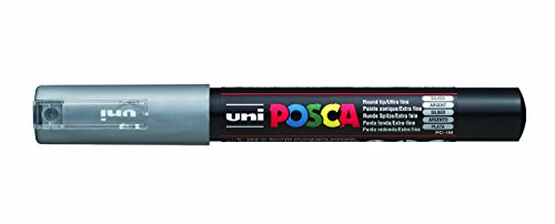 uni 17913000 Posca Extra Fine Marker, Sliver (PC1M.26), Silver