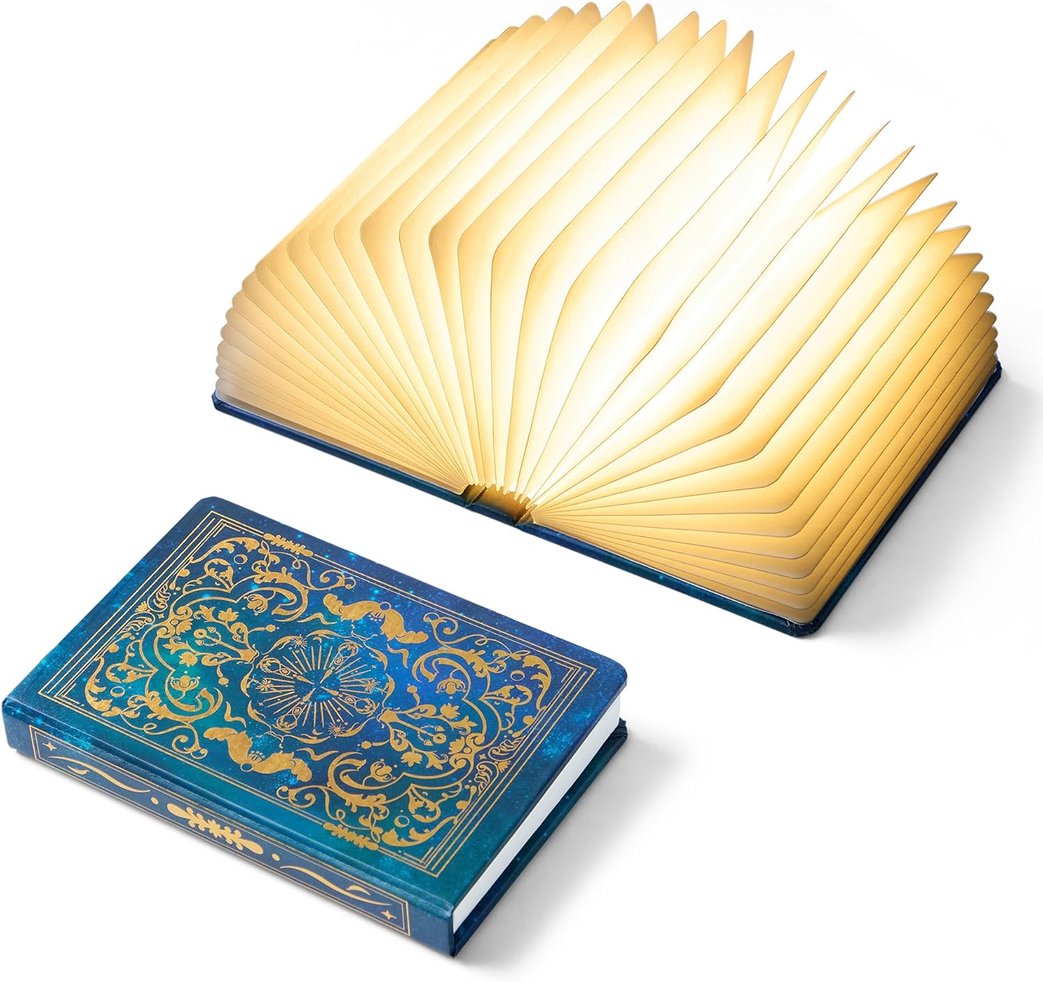 Uniwolk Book Lovers Gifts BookLamp - 5 Color Lights, 1200mAh Battery, Foldable Paper Lamp as...