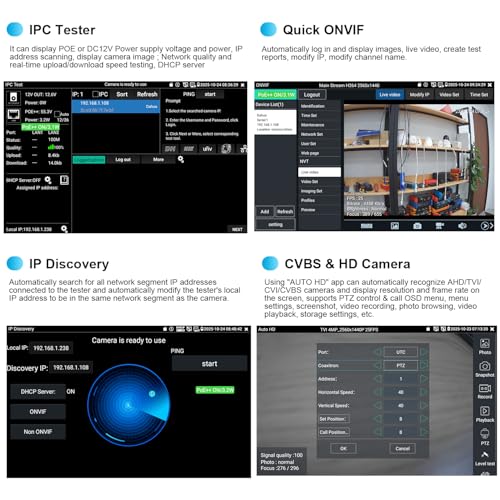 Upgraded 8K IP Camera Tester, WANLUTECH CCTV Tester 7inch Touchscreen 8MP TVI CVI AHD CVBS... image