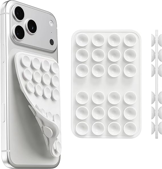 Upgraded Double Sided Silicone Suction Cup Phone Case Mount, Sticky Phone Grip Holder for...