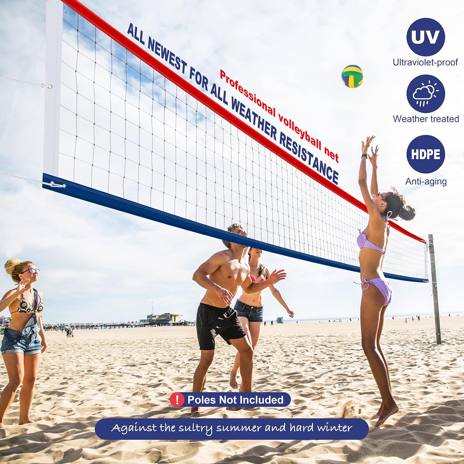 Upgraded Professional Volleyball Net Outdoor Heavy Duty – Weatherproof, Extended Stainless... image
