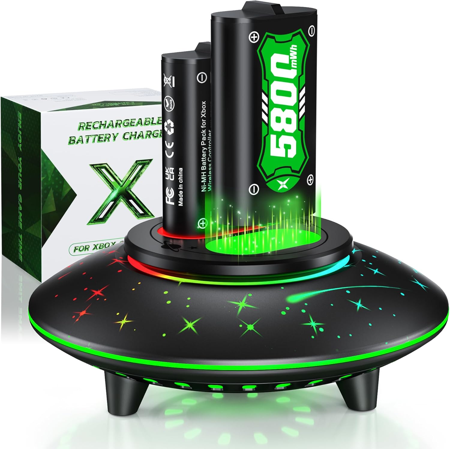 Upgraded Rechargeable Battery Pack for Xbox Controller,2x5800mWh Xbox Rechargeable Batteries...