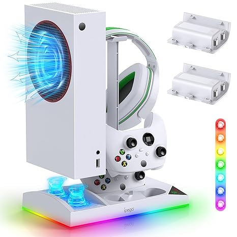 Upgraded RGB Cooling Fan Charging Station for Xbox Series S Console& Controller,Dual Charger...