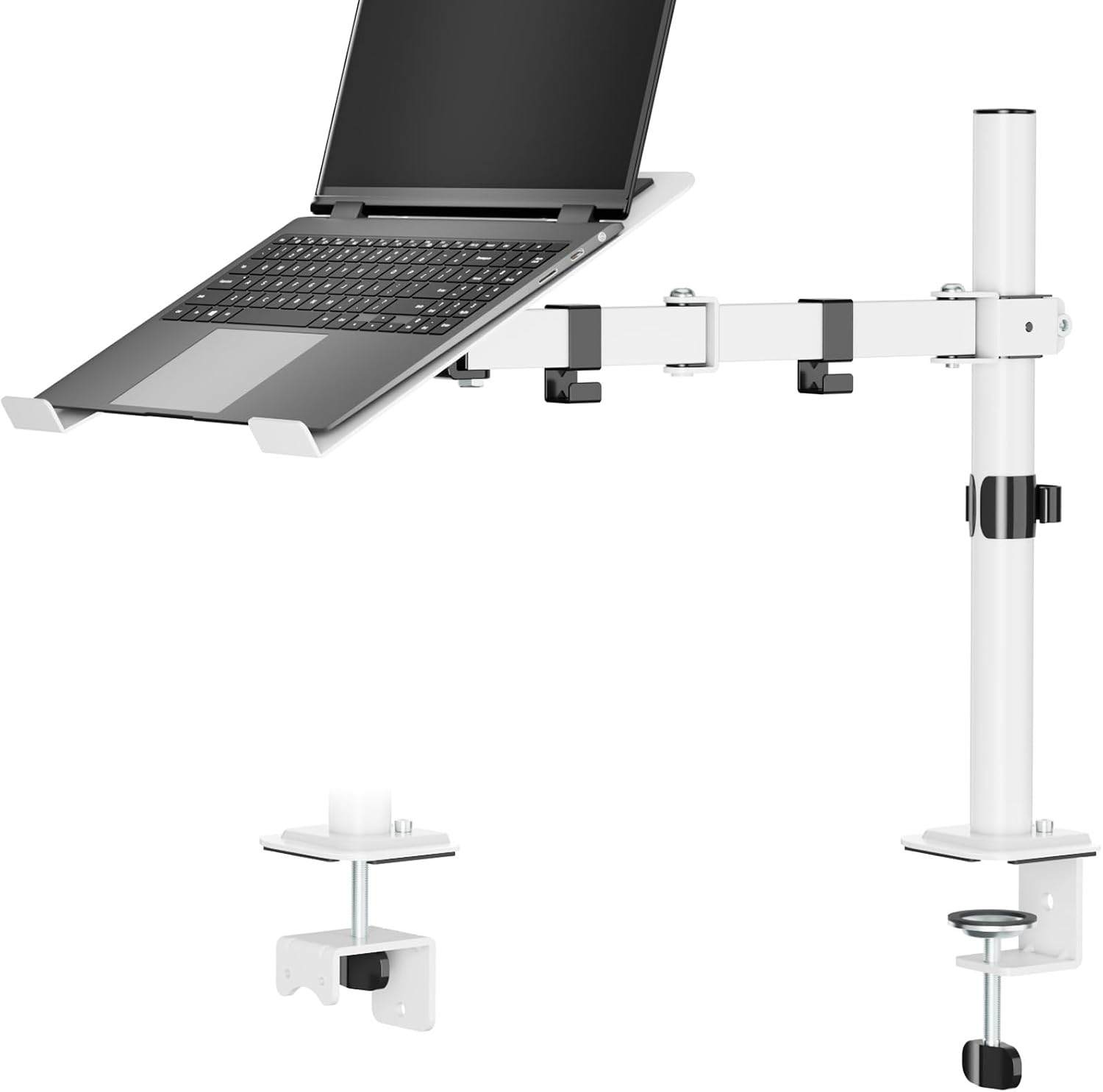 UPGRAVITY White Laptop Desk Mount with Vented Tray for Notebook up to 17 inch, Fully...