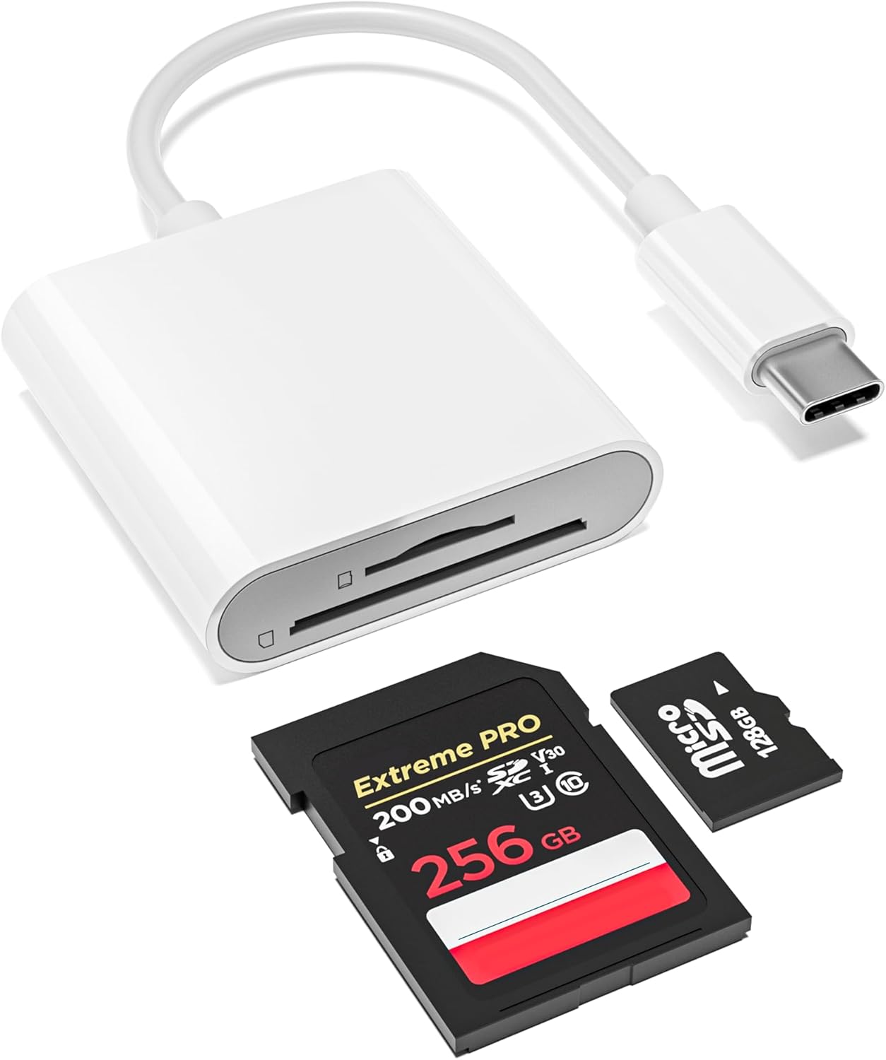 USB-C SD Card Reader, Dual Slot for SD and MicroSD, Type C Adapter Compatible with iPhone...