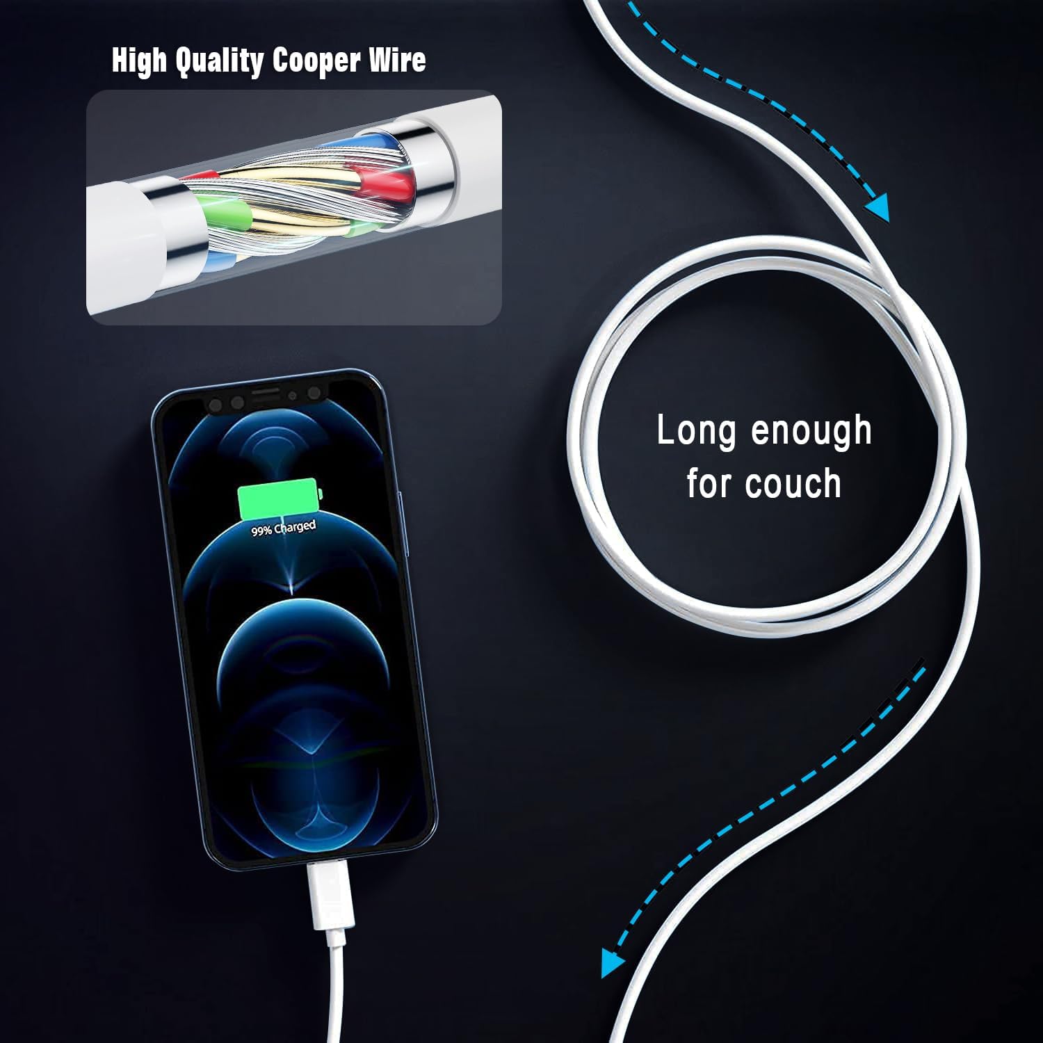 USB C to Lightning Cable, Apple Carplay Cable 3FT Car iPhone Charger Fast Charging Cord for... image