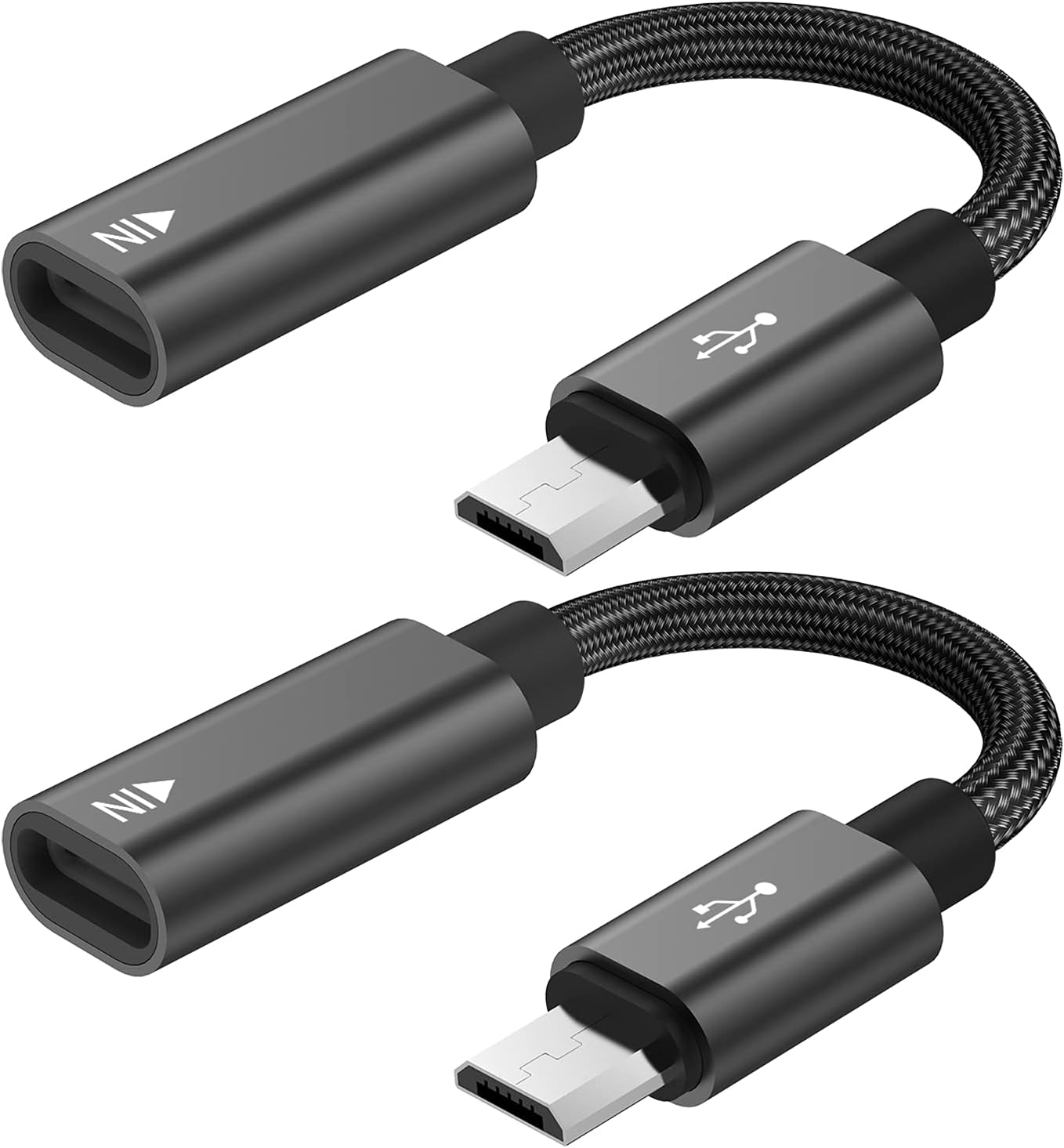 USB C to Micro USB Adapter, KUXIYAN (2 Pack) Type C Female to Micro USB Male Charger...