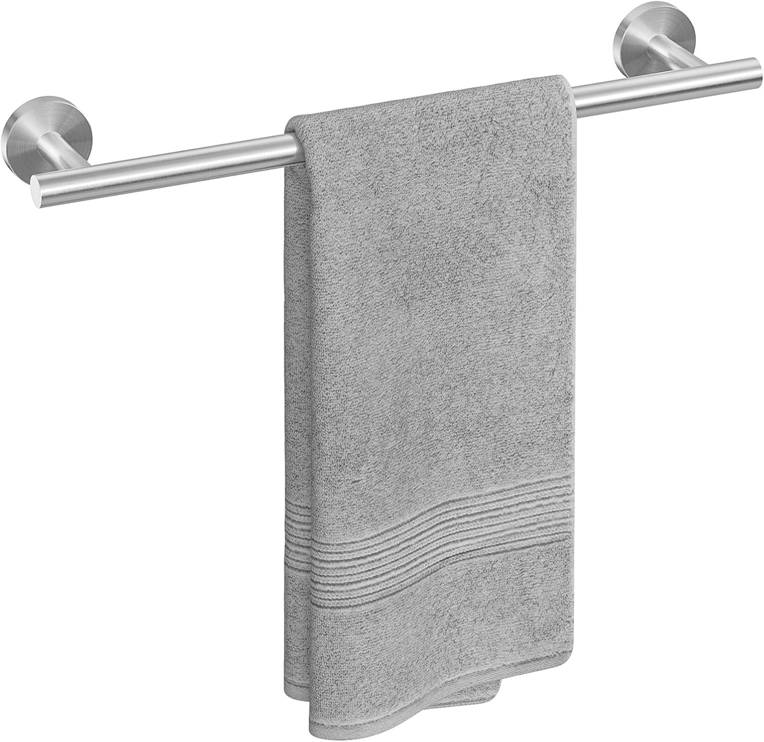 USHOWER Brushed Nickel Towel Bar, 18-Inch Towel Rack for Bathroom Wall Mounted, Thicken...