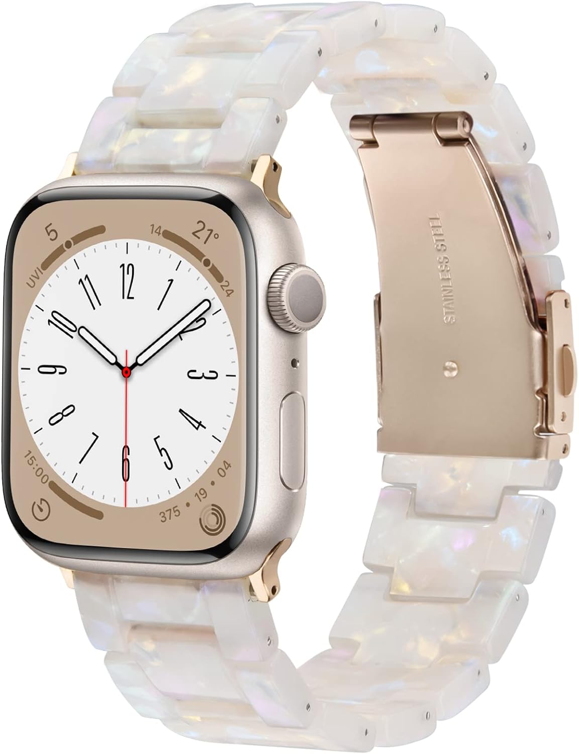 V-MORO Resin Band Compatible with Apple Watch Series 7/8/9/10/11 41/40/38/42mm, Women...