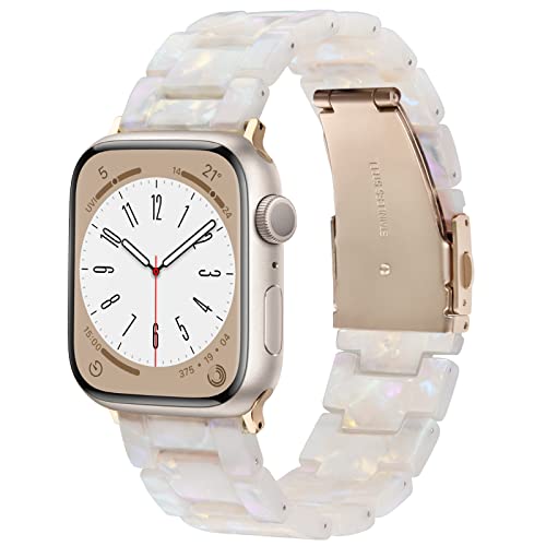 V-MORO Resin Band Compatible with Apple Watch Series 7/8/9/10/11 41/40/38/42mm, Women... image
