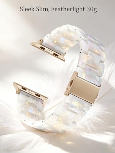V-MORO Resin Band Compatible with Apple Watch Series 7/8/9/10/11 41/40/38/42mm, Women... image