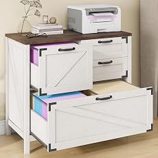 Vabches Lateral File Cabinet, Farmhouse 4 Drawer File Cabinet for Letter/Legal/A4 Size...