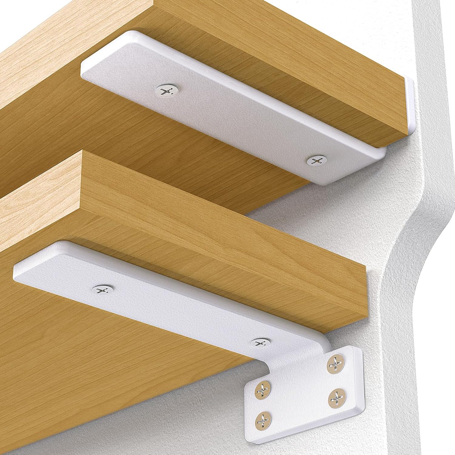 VANCASTLE Shelf Bracket, Floating Shelf Bracket 6 Inch , 6 Pack Heavy Duty Shelf Brackets...