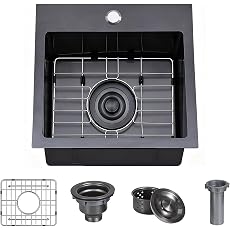 VCCUCINE Gunmetal Black Undermount Bar Sink, 15x17 Inch RV Small Single Bowl Kitchen Sink...