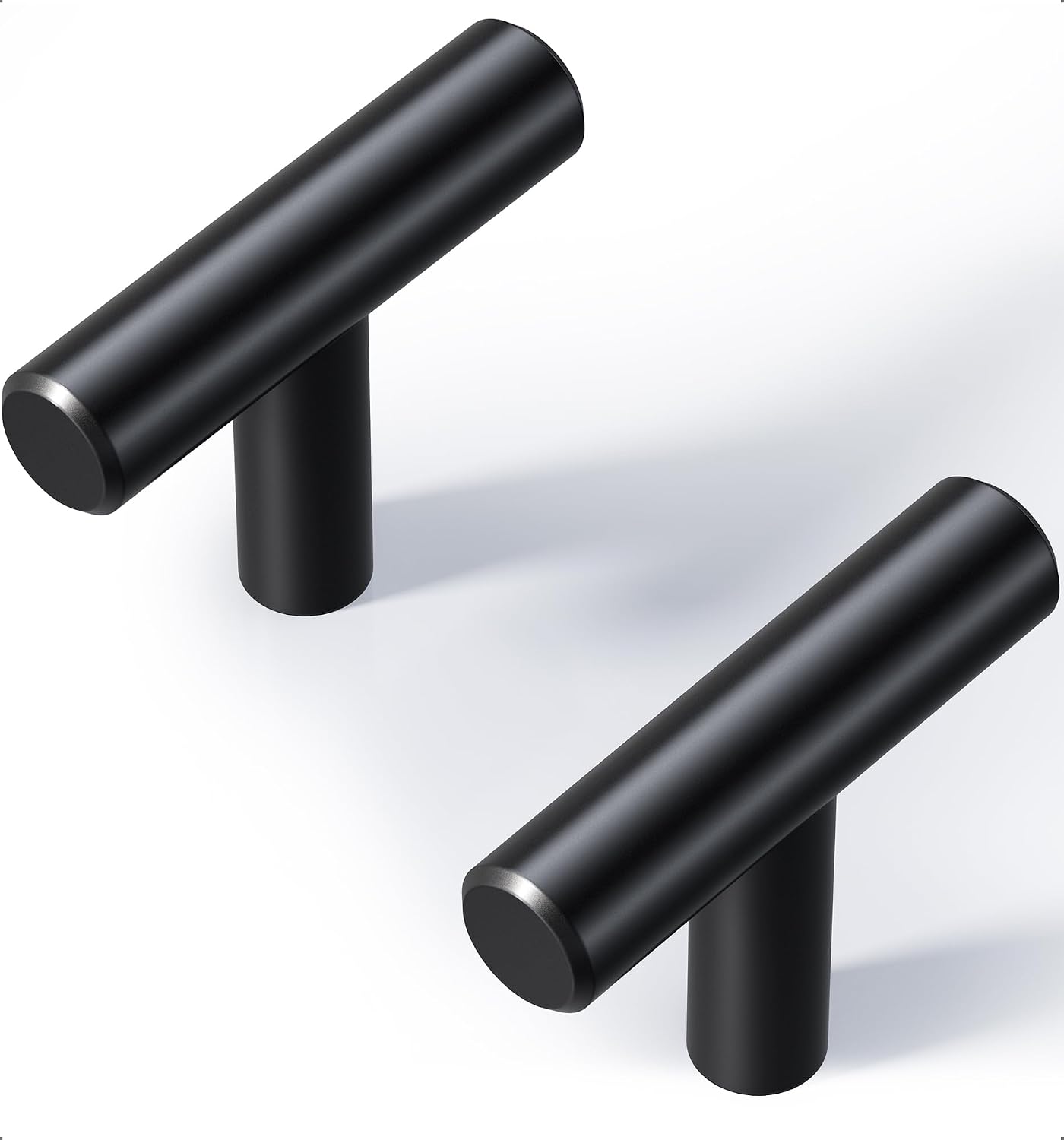 Veise 10 Pack Cabinet Knobs, 2 Inch Matte Black Stainless Steel Single Hole Kitchen Cabinet...