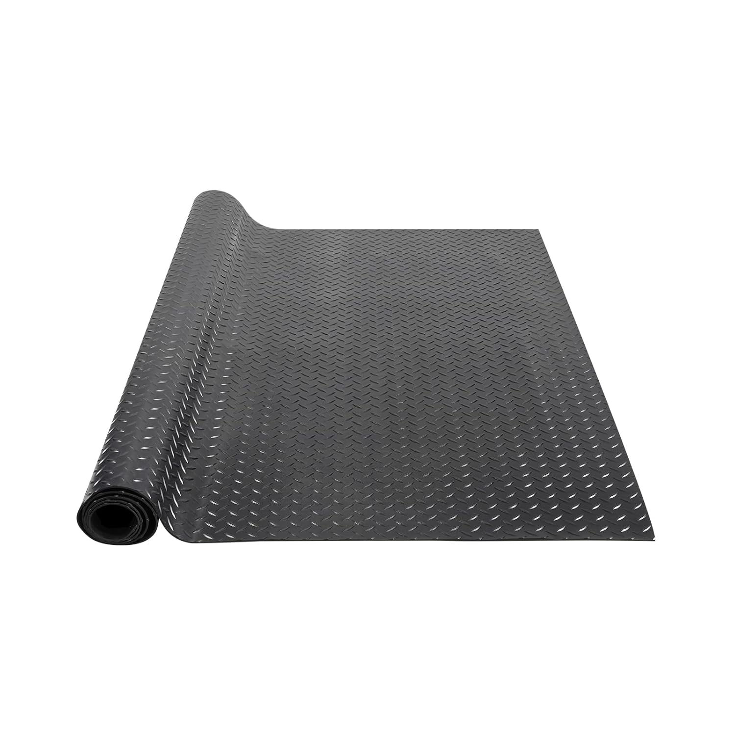 VEVOR Diamond-Plate Rubber Flooring Roll, 3 mm x 4 ft x 10 ft Garage Floor Mat, SBR, Easy to...