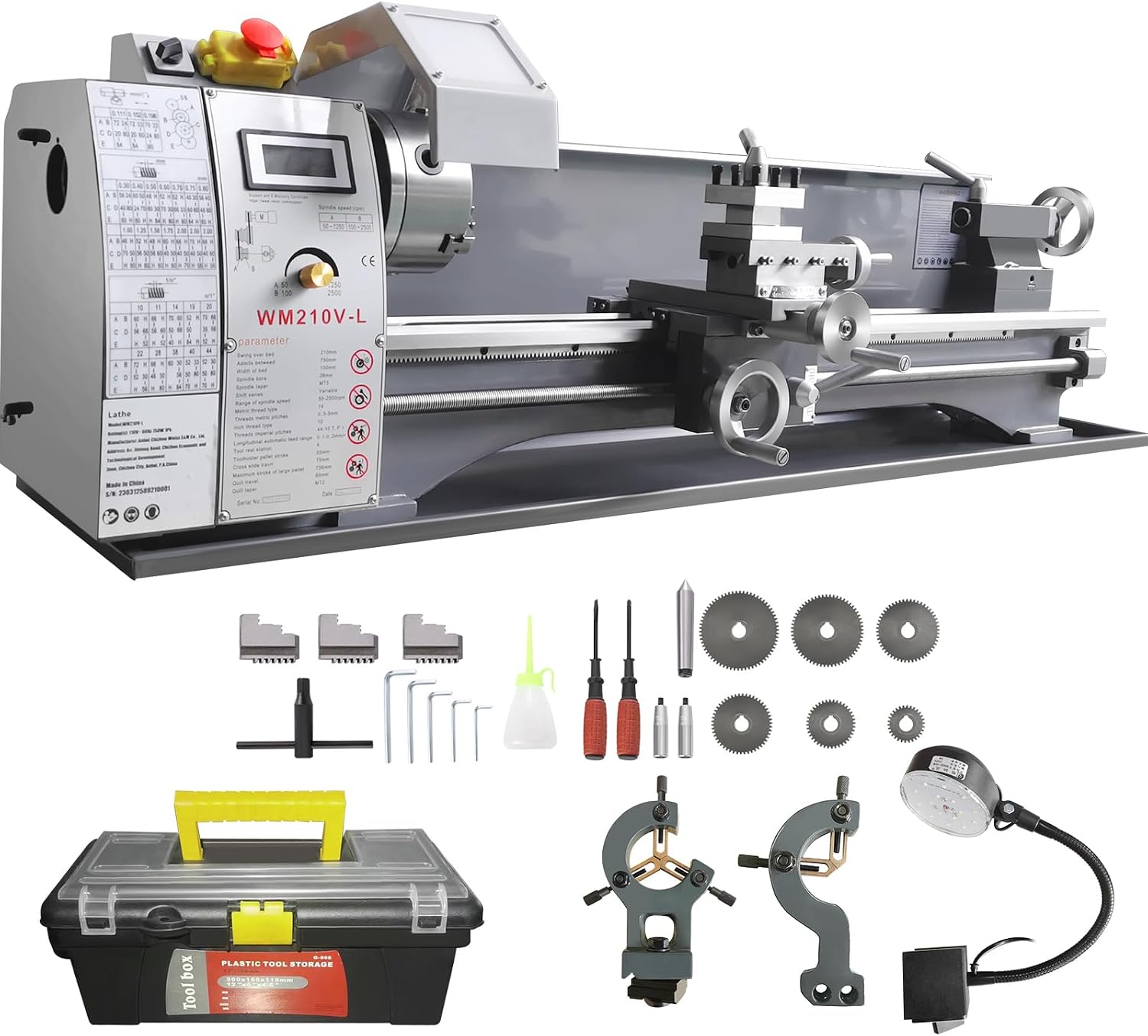 VEVOR Metal Lathe, 8.3'' x 29.5'' Benchtop Metal Lathe 0-2500 RPM Continuously Variable...