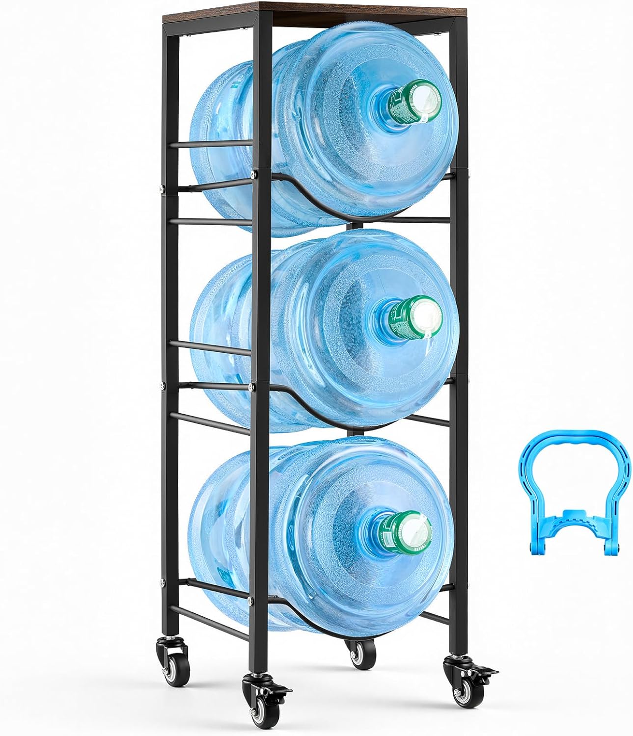 VEVOR Movable 5 Gallon Water Jug Holder for 3 Bottles, 3 or 5 Gallon Water Bottle Holder...