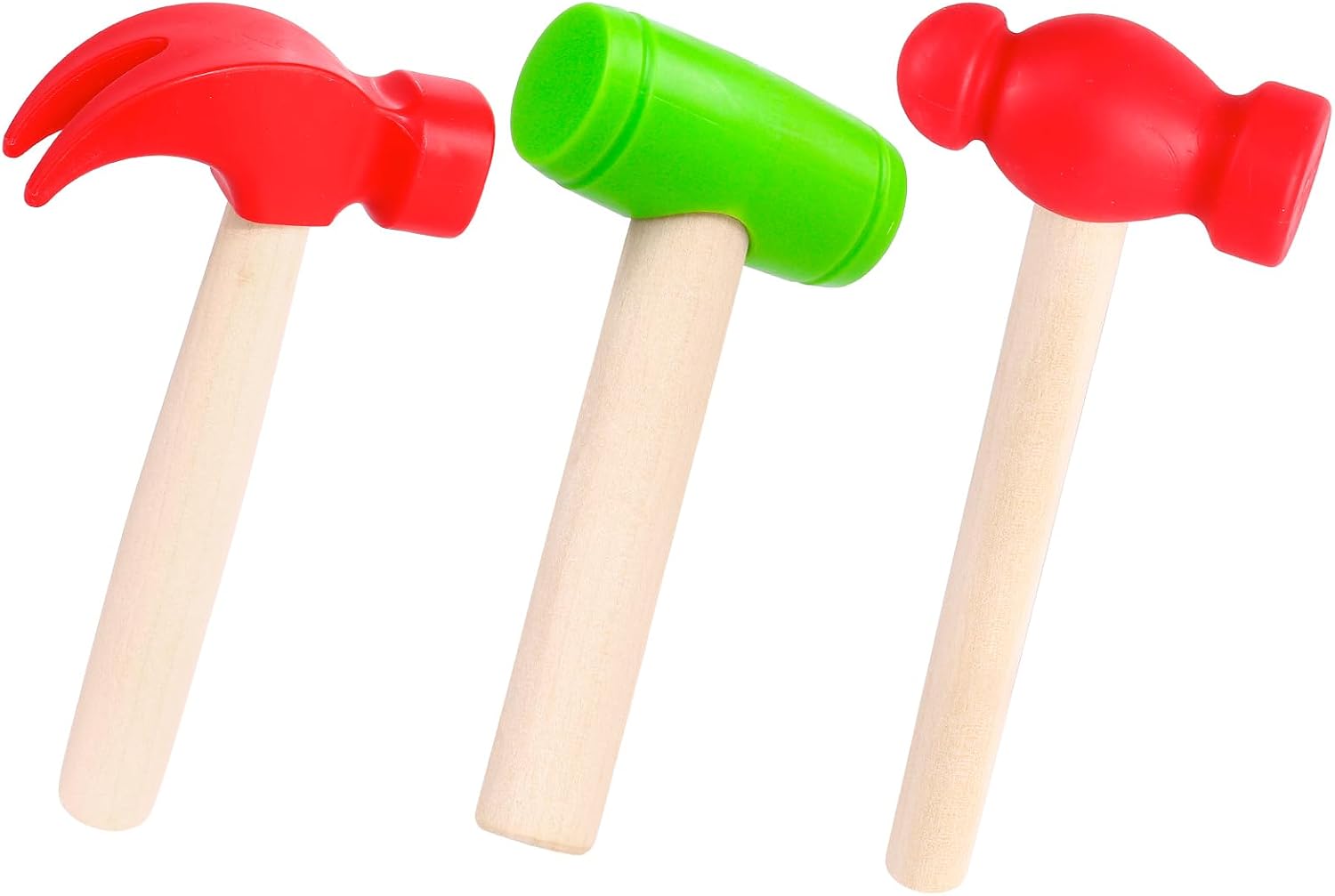 VICROIC 3 PCS Toy Hammers, Wooden Hammer Toys Mallets, Simulation Fake Plastic Maintenance...