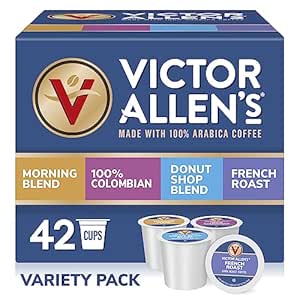 Victor Allen's Coffee Variety Pack (Morning Blend, 100% Colombian, Donut Shop Blend, French...