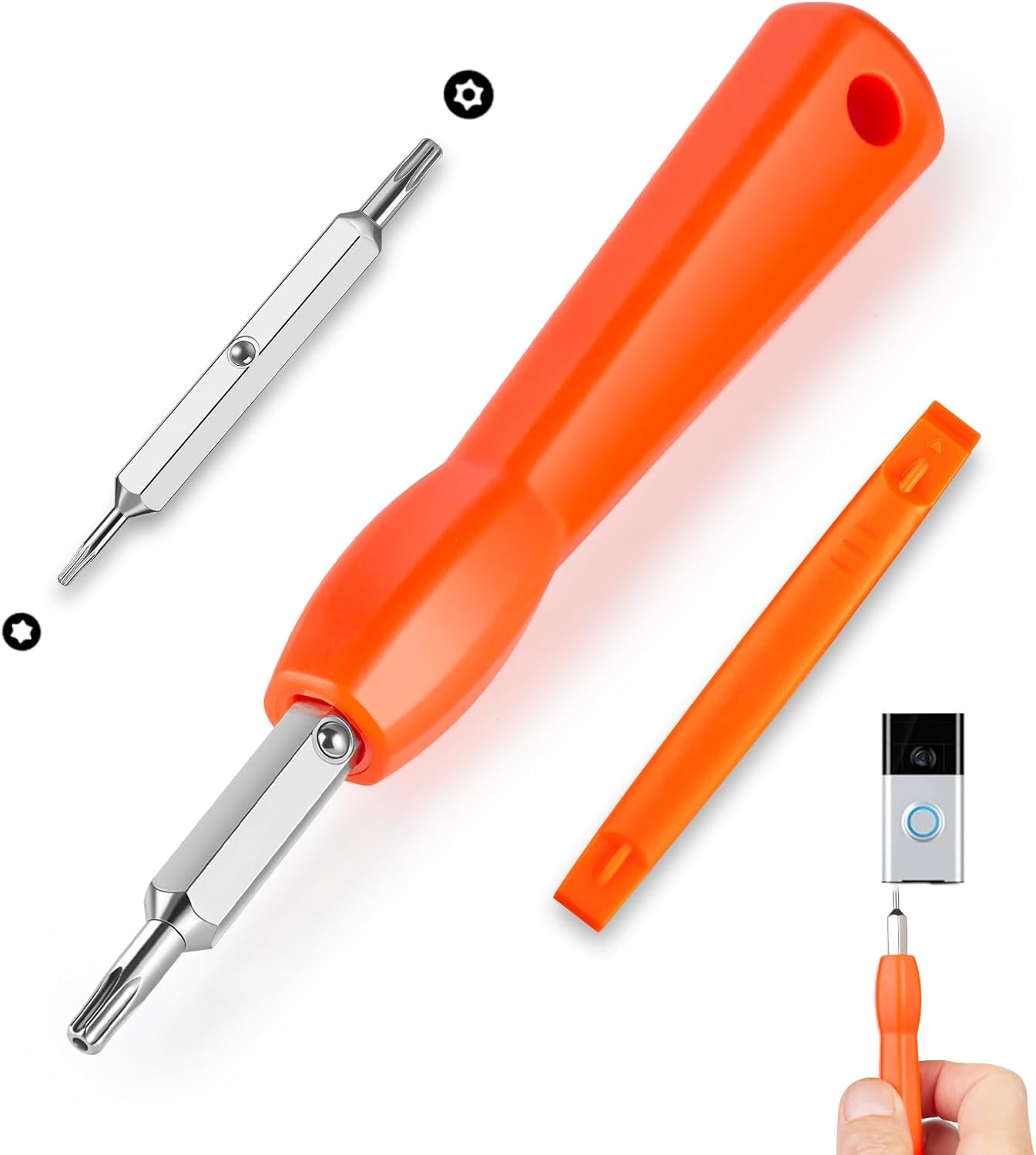 Video Doorbell Screwdriver, Double-Ended T6 T15 Screw Driver Tool for Camera Video Doorbell...