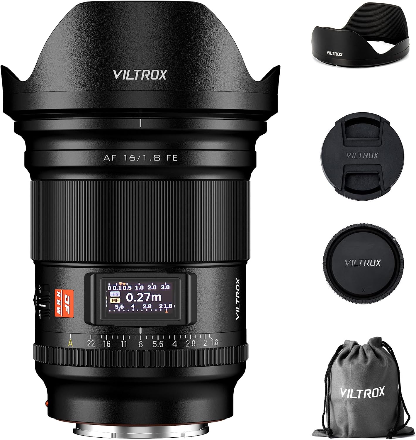 VILTROX AF 16mm F1.8 FE Lens for Sony E Mount, f/1.8 Large Aperture Auto Focus Full Frame...