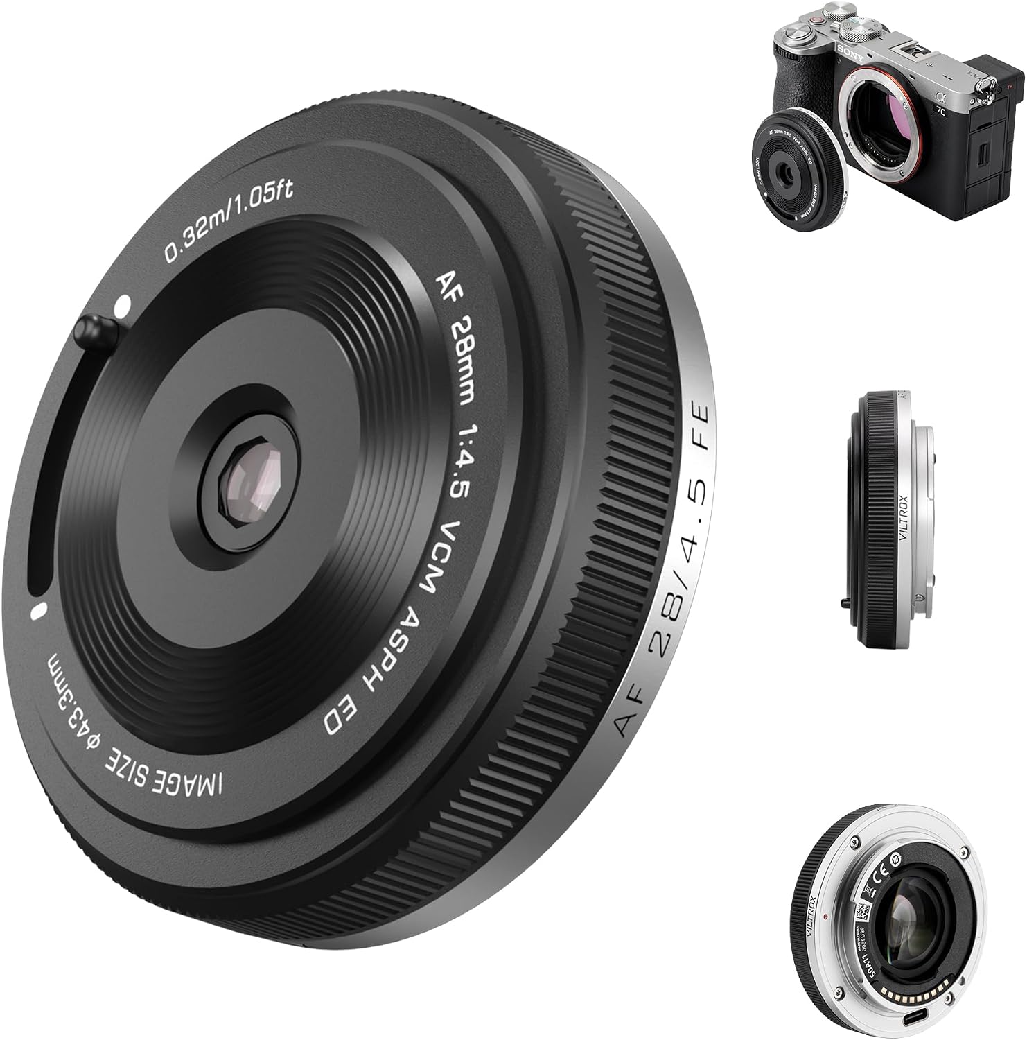 VILTROX AF 28mm F4.5 f/4.5 FE Lens for Sony E Mount, Wide-Angle Full-Frame Auto Focus Lens...