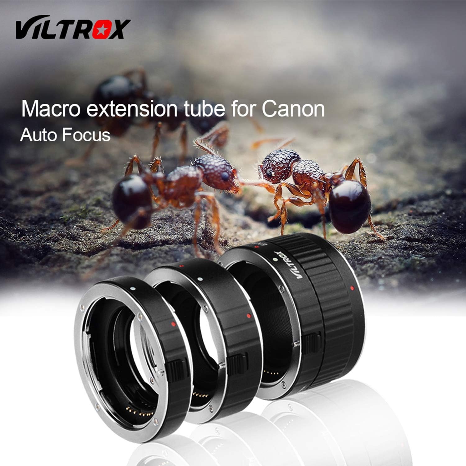 Viltrox Metal Mount Auto Focus AF Macro Extension Tube Ring Set 12mm,20mm,36mm for Canon EF... image
